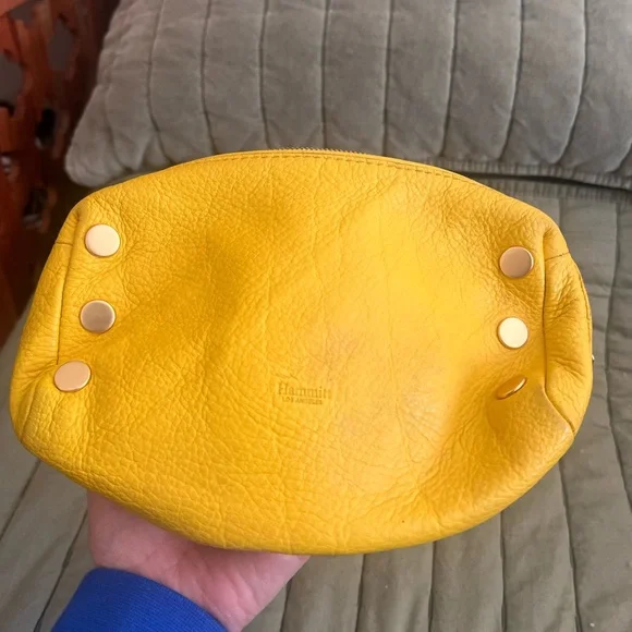 Yellow Hammitt Leather Clutch Pouch Make-Up bag. Fair condition - Picture 8 of 8